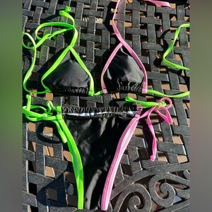 Triangle bikini top and tie bottom